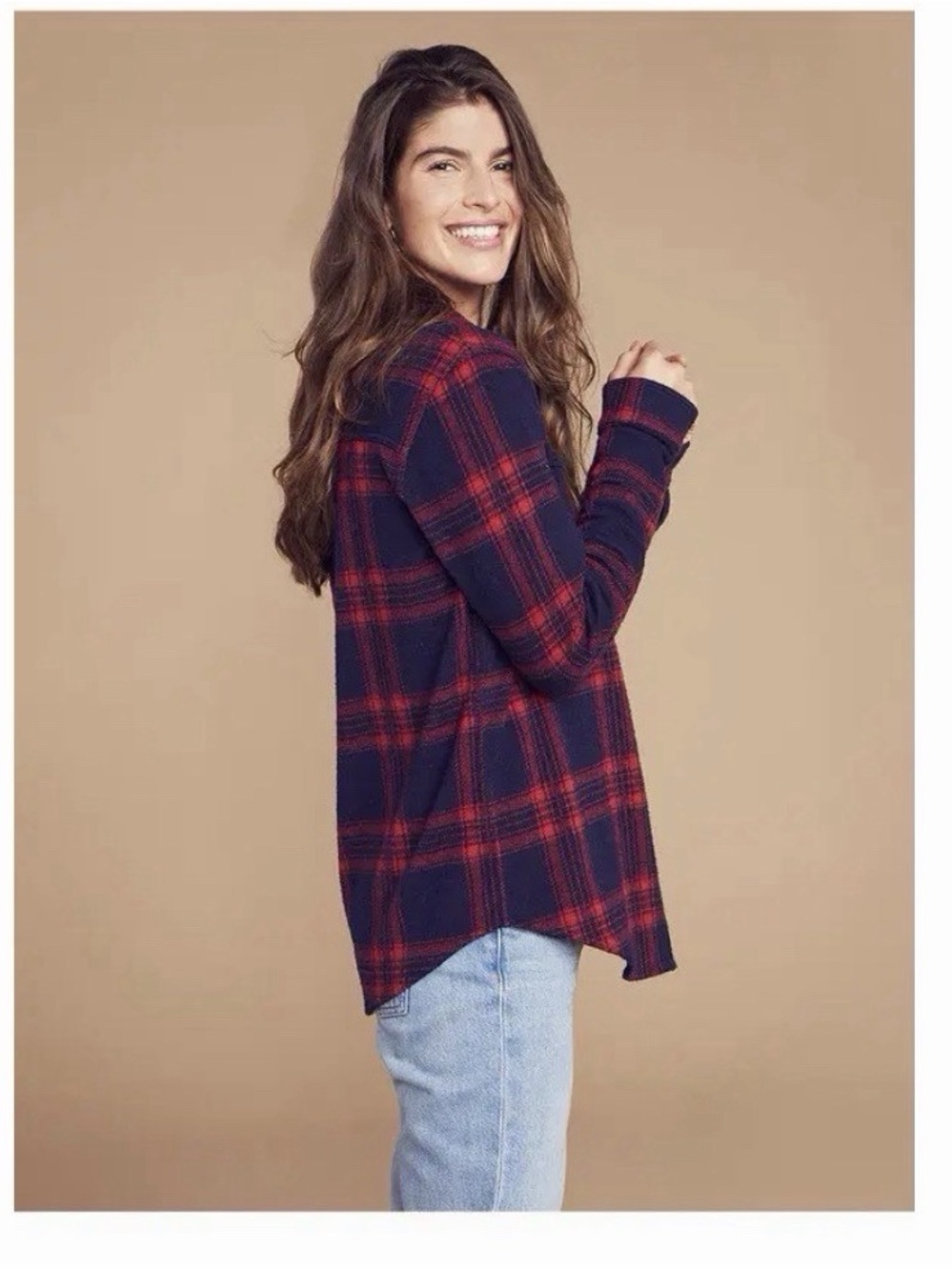 FAHERTY The Legend Navy & Red Plaid Button-Up Shirt $168